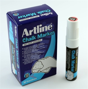 Artline krittmarker 12,0mm spiss hvit